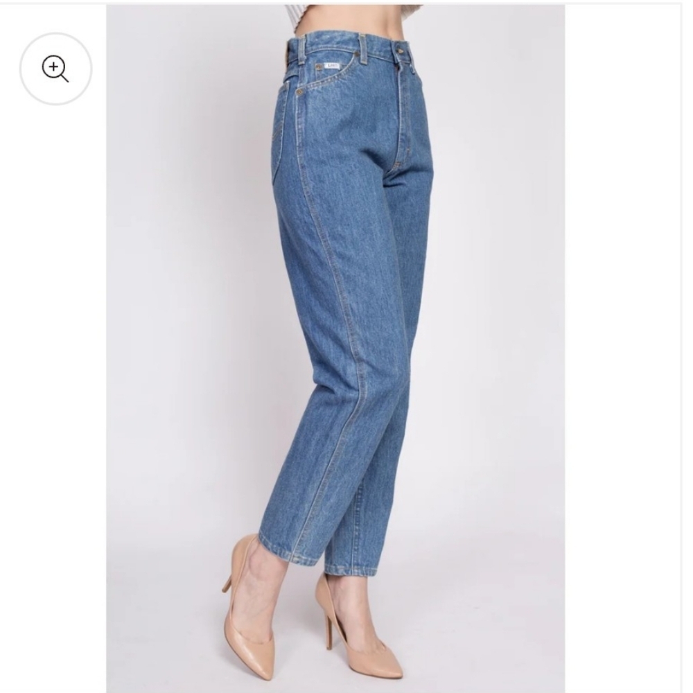 Vintage LEE Riders Classic Blue Women's Jeans Long Moms High Waist 80s - Picture 8 of 12